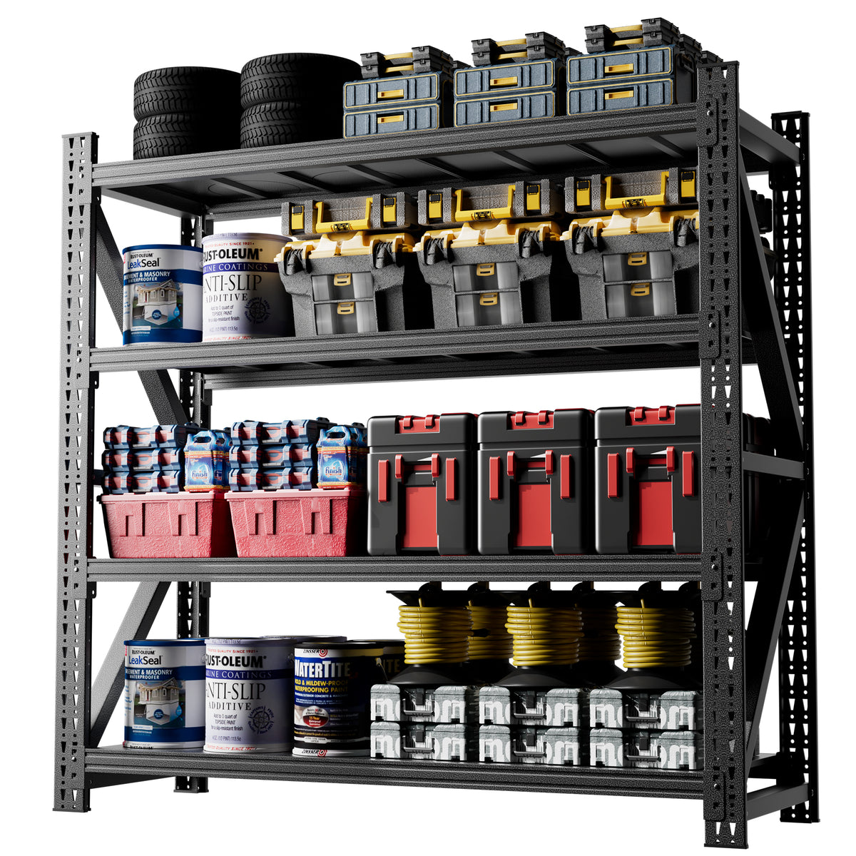 Heavy Duty Metal Adjustable Garage Shelving Unit, 4000lb Capacity Industrial Storage Rack for workshop, garage, storage, or utility use