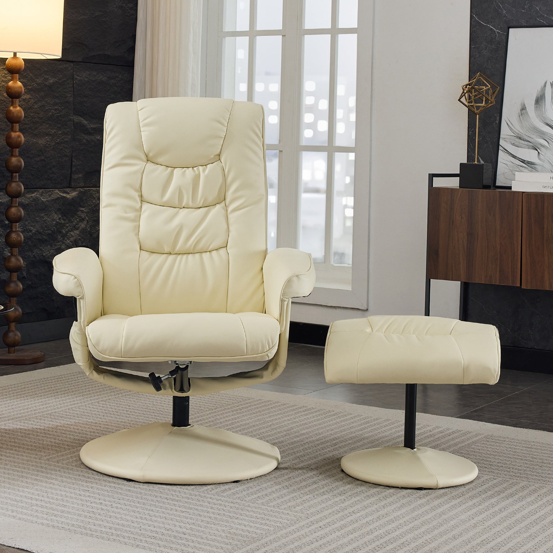 Ergonomic Recliner Chair with Ottoman - 360° Swivel Massage Lounge detail image 12