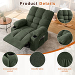 Massage Swivel Rocker Recliner Chair with Vibration, Lumbar Heating, Side Pocket detail image 21