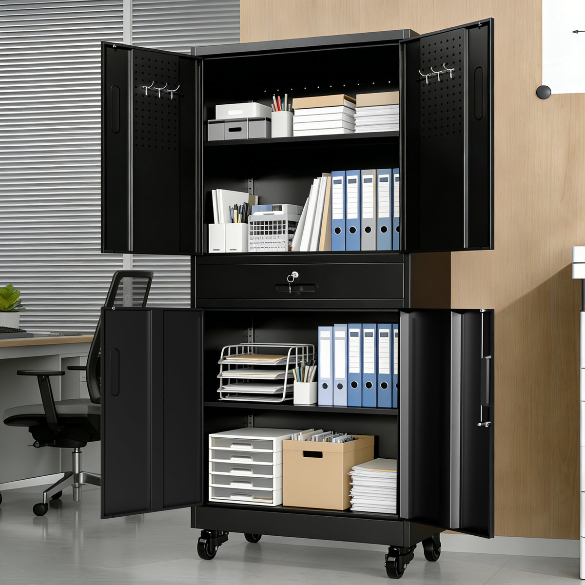 Metal Storage Cabinet with Drawer for workshop, garage, storage, or utility use