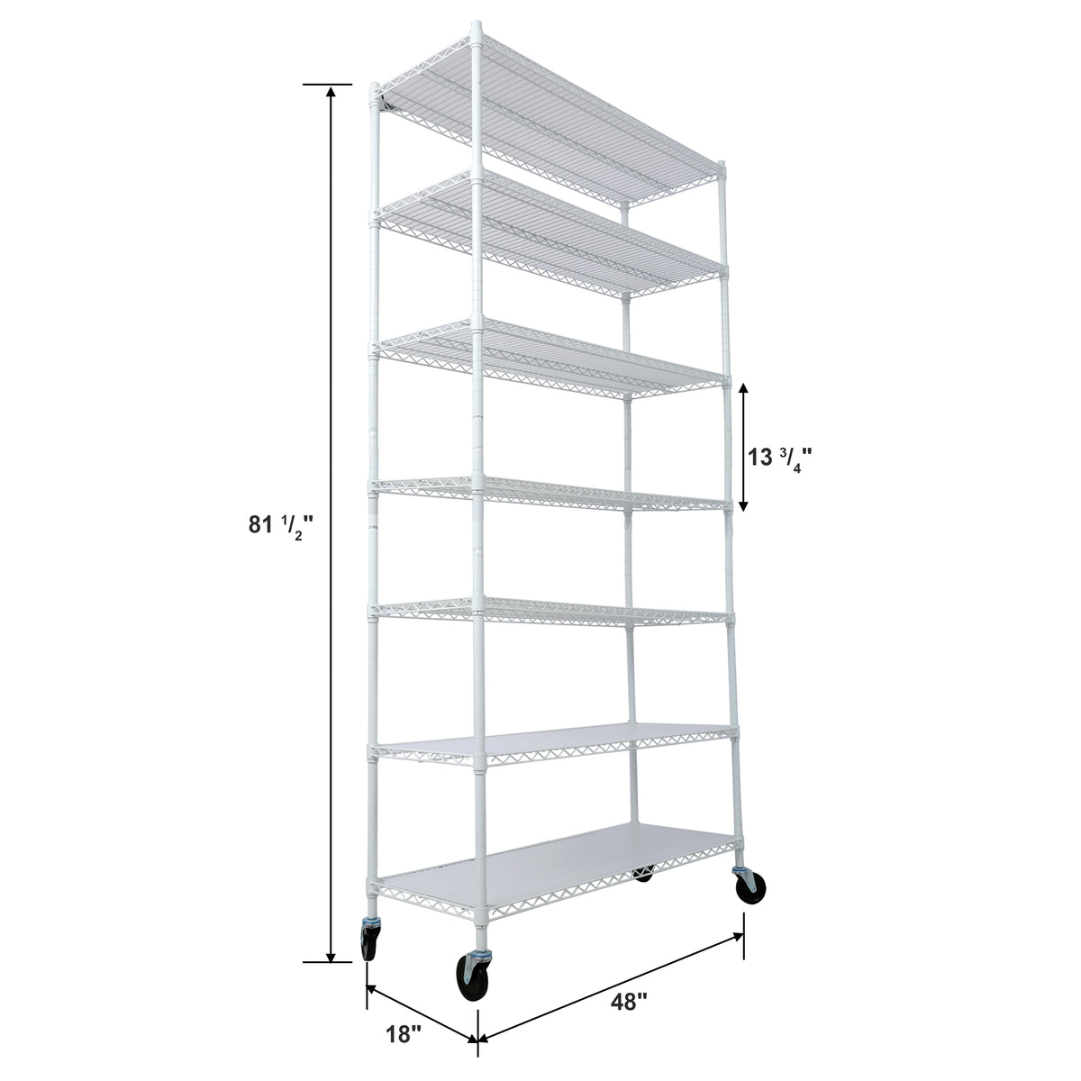 7-Tier Adjustable Wire Shelving Unit, 2450 lb Capacity for workshop, garage, storage, or utility use