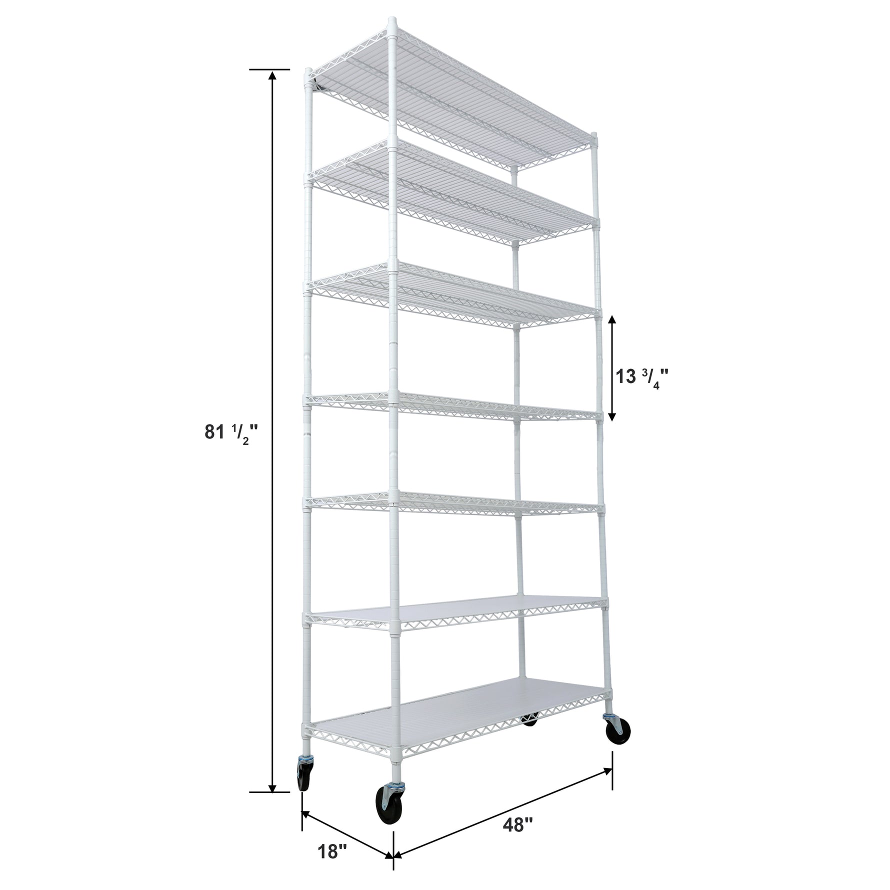 7-Tier Adjustable Wire Shelving Unit, 2450 lb Capacity for workshop, garage, storage, or utility use