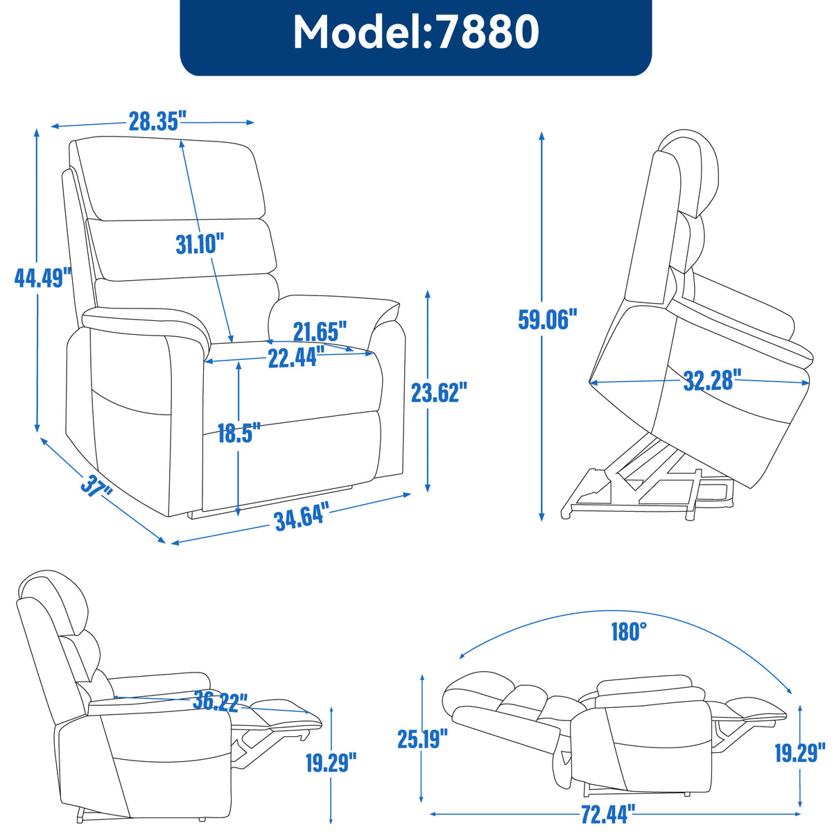 Dual-Motor Power Lift Heat & Massage Recliner detail image 6