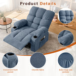 Massage Swivel Rocker Recliner Chair with Vibration, Lumbar Heating, Side Pocket detail image 30