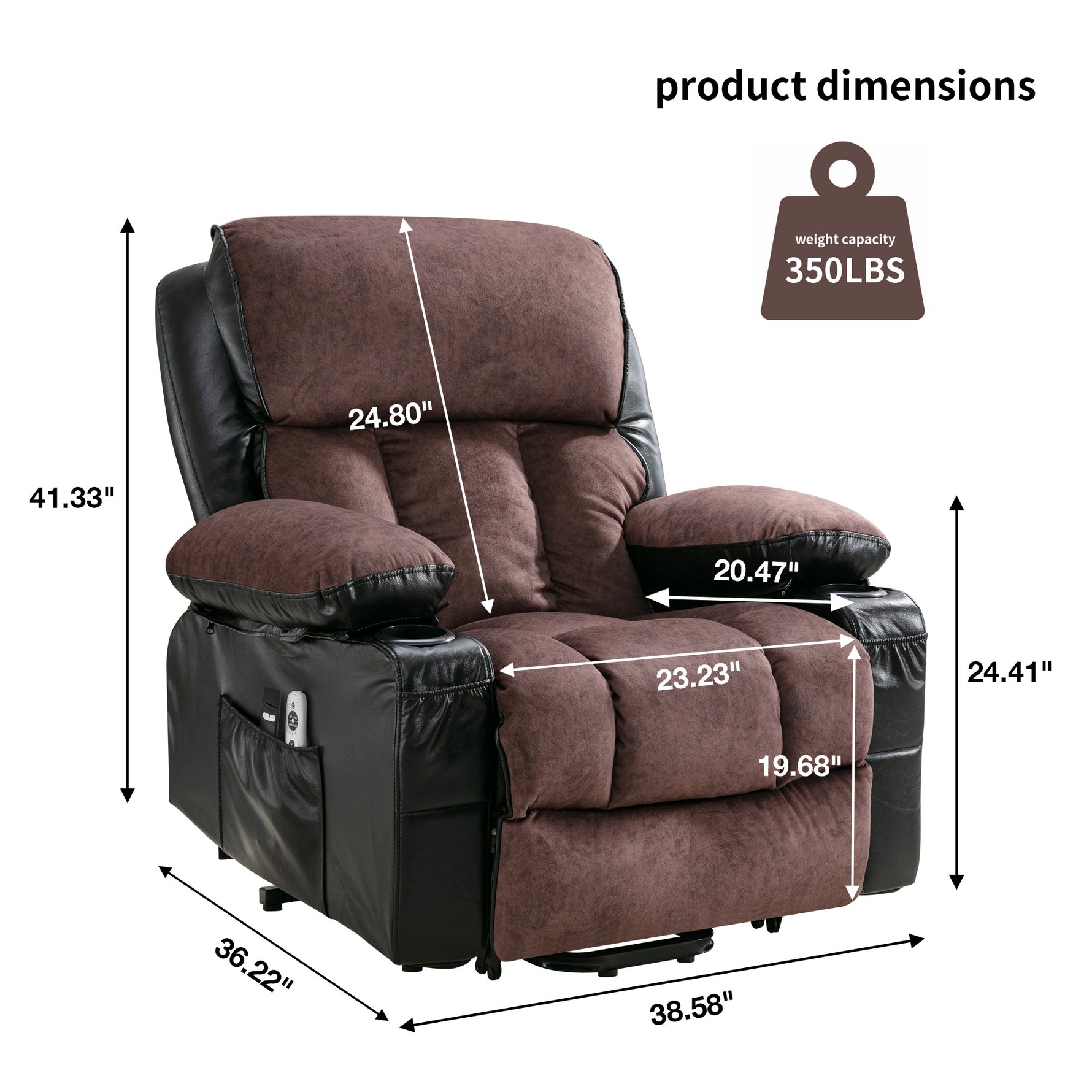 Power Lift Massage Recliner with Heat and Vibration detail image 20