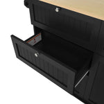 Farmhouse Kitchen Island with Drop Leaf, Power Outlet & 2 Seats product view 55