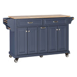 Rubberwood Drop-Leaf Kitchen Cart with 3 Drawers product view 45