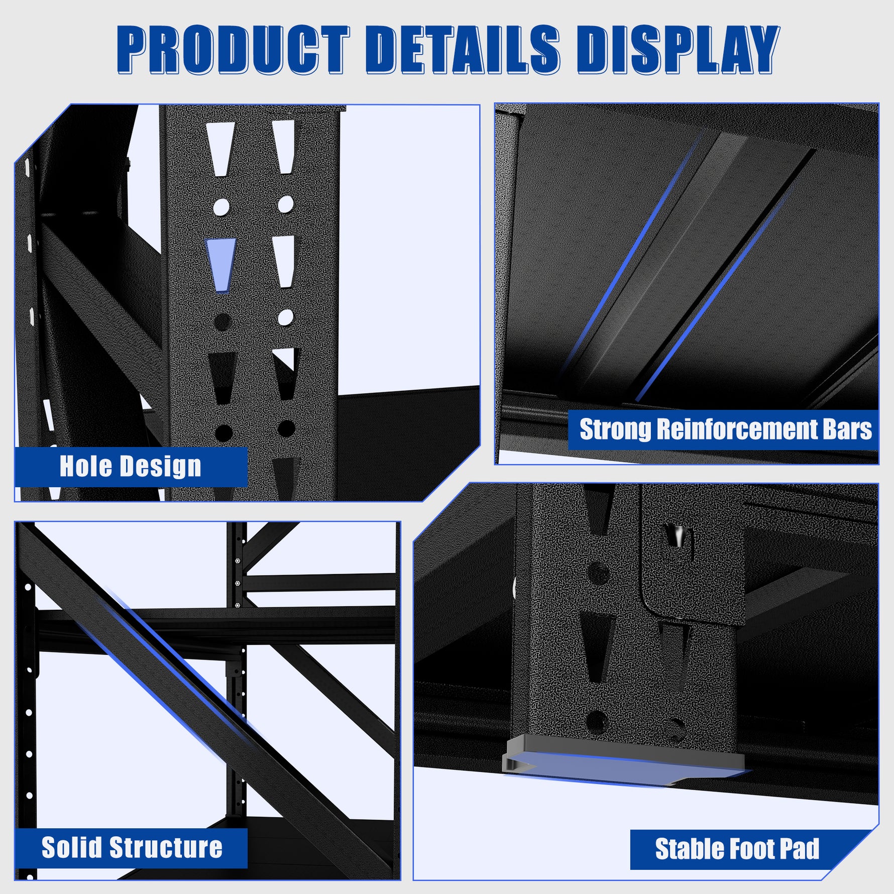 Heavy-Duty Adjustable Garage Shelving for Warehouse Storage for workshop, garage, storage, or utility use