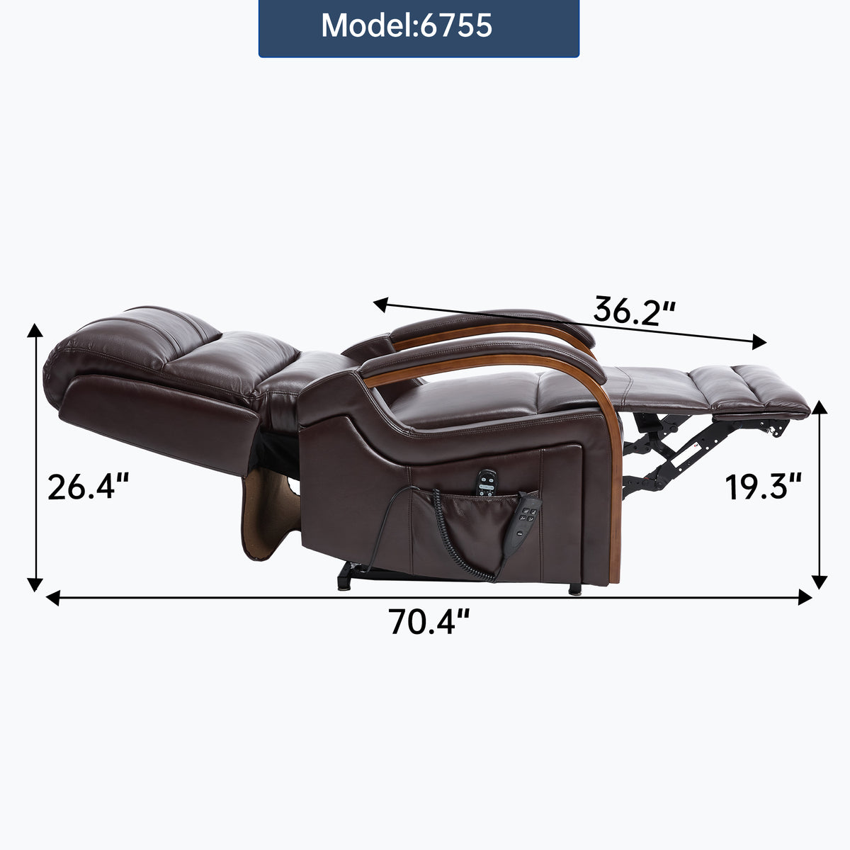 Dual-Motor Leather-Air Power Lift Recliner detail image 16
