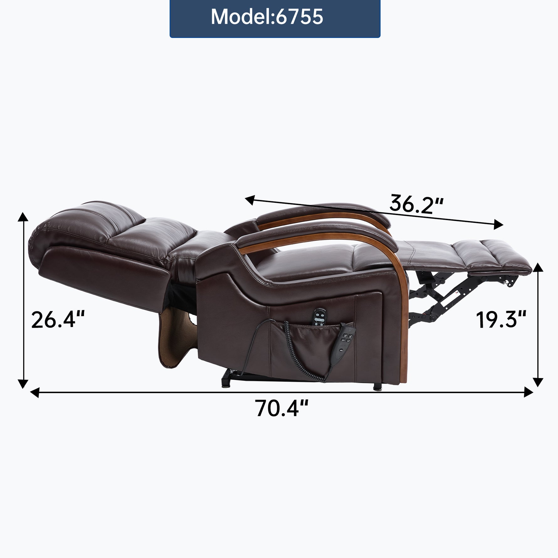 Dual-Motor Leather-Air Power Lift Recliner detail image 16