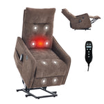 Chenille Single-Motor Power Lift Recliner with Massage & Heat detail image 29