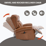 Heat Massage Manual Recliner Chair with Rocker and Swivel for Living Room detail image 41