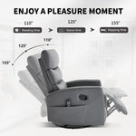 Heat Massage Manual Recliner Chair with Rocker and Swivel in Faux Leather for Living Room detail image 7