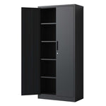 Locking Steel Garage Storage Cabinet with 4 Adjustable Shelves for workshop, garage, storage, or utility use