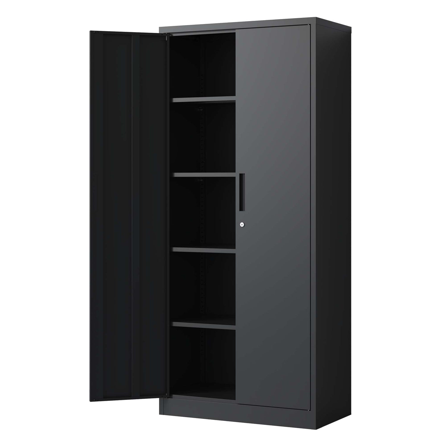 Locking Steel Garage Storage Cabinet with 4 Adjustable Shelves for workshop, garage, storage, or utility use