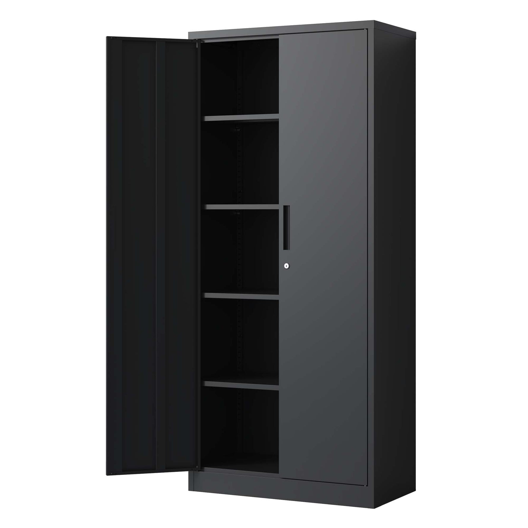 Locking Steel Garage Storage Cabinet with 4 Adjustable Shelves for workshop, garage, storage, or utility use