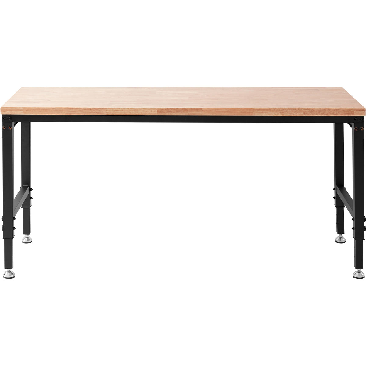 VEVOR Adjustable Height Hardwood Workbench with Power Outlets for workshop, garage, storage, or utility use