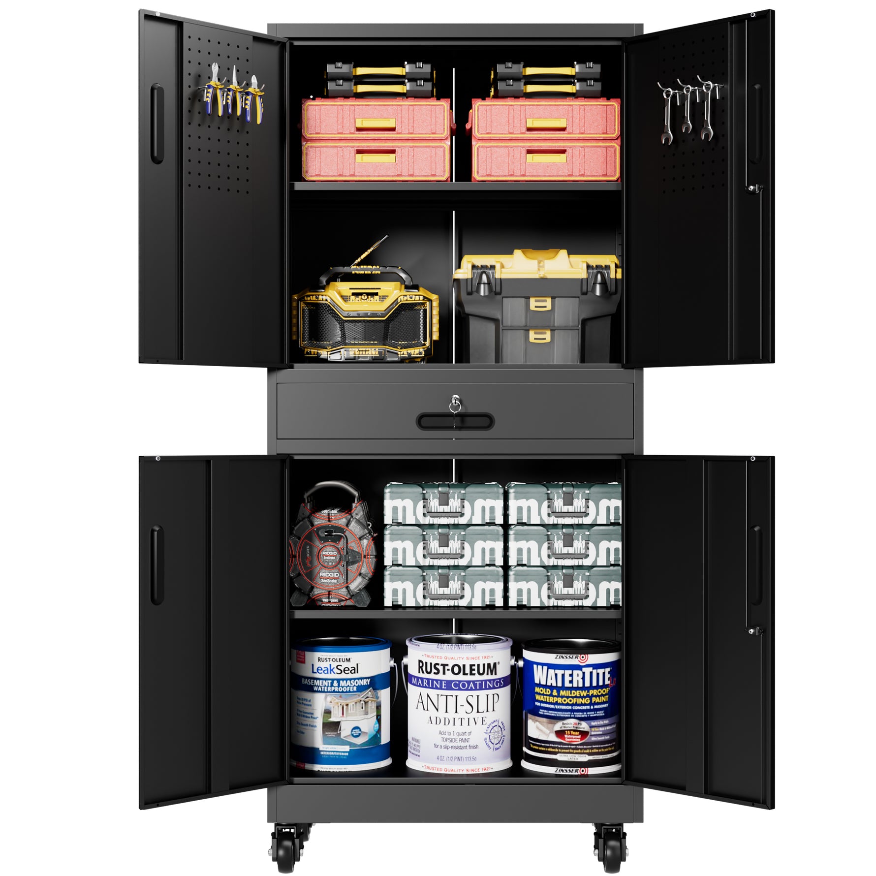 Metal Storage Cabinet with Drawer for workshop, garage, storage, or utility use