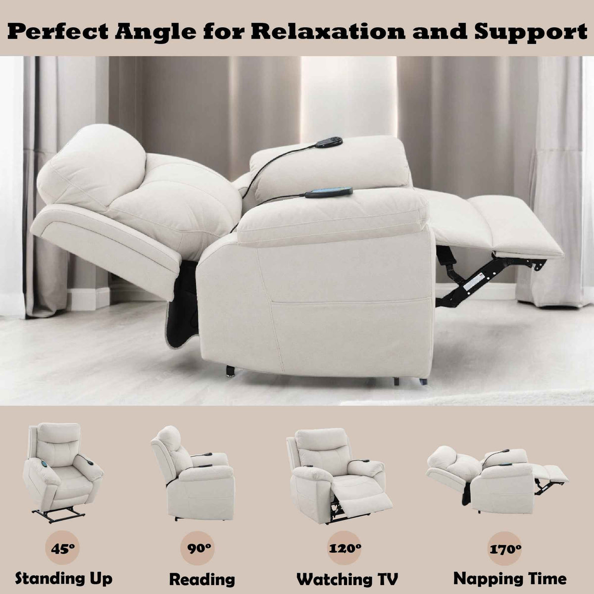 Chriki Power Recliner with Lift and Heating and Massage detail image 19