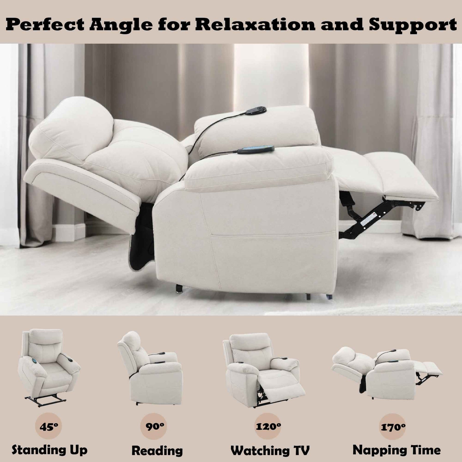 Chriki Power Recliner with Lift and Heating and Massage detail image 19