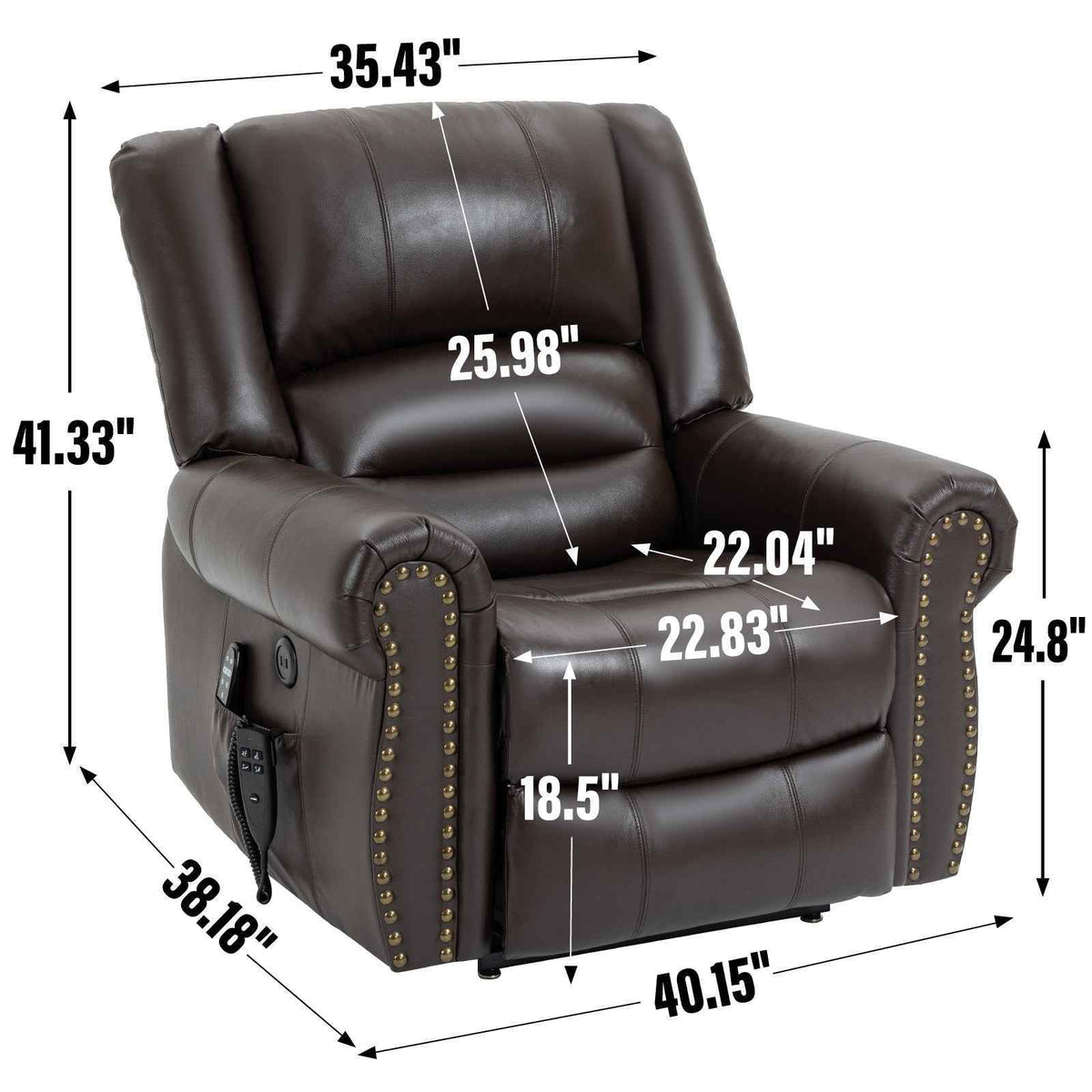 Dual-Motor Power Lift Heat & Massage Recliner detail image 3
