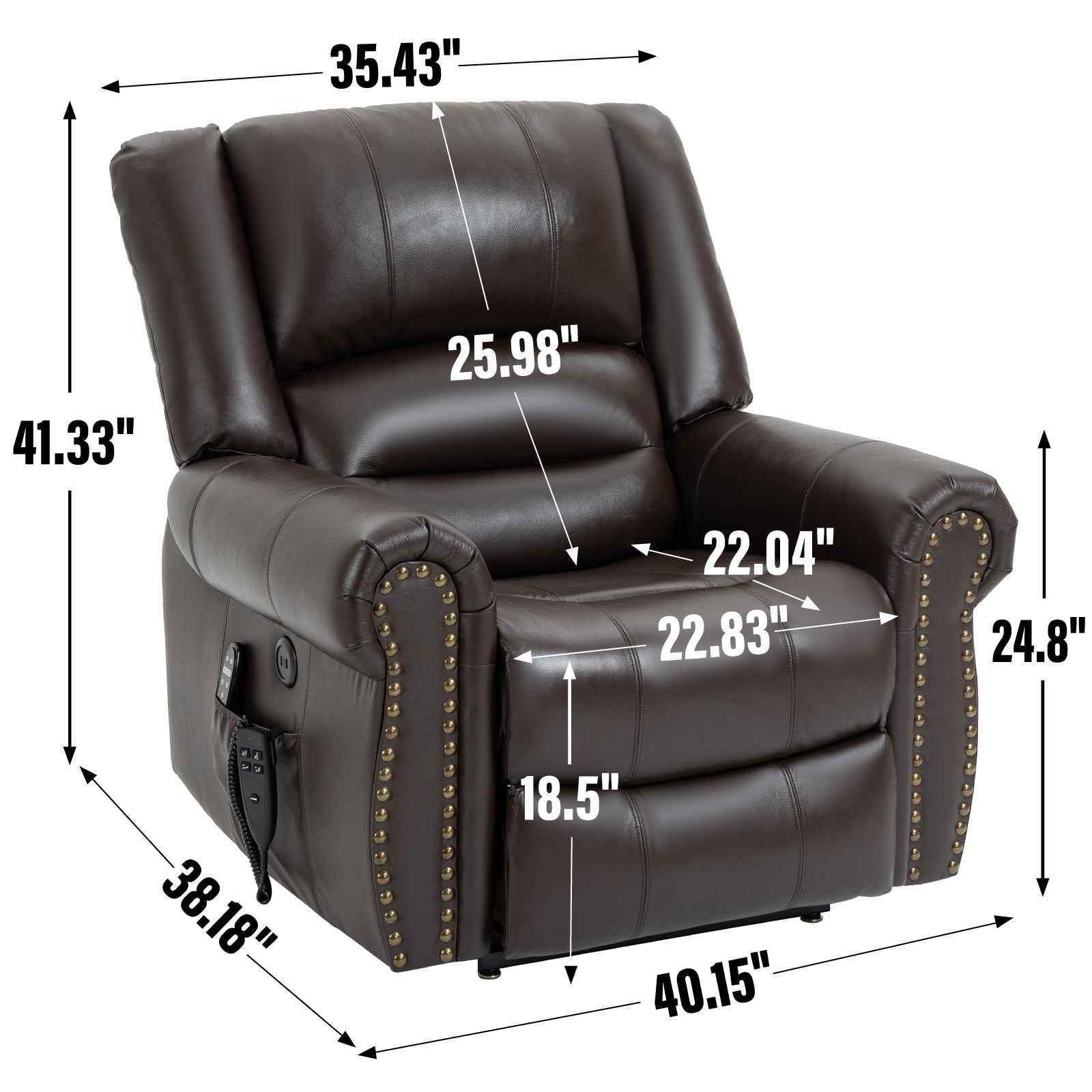 Dual-Motor Power Lift Heat & Massage Recliner detail image 3