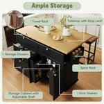 Farmhouse Kitchen Island with Drop Leaf, Power Outlet & 2 Seats product view 41