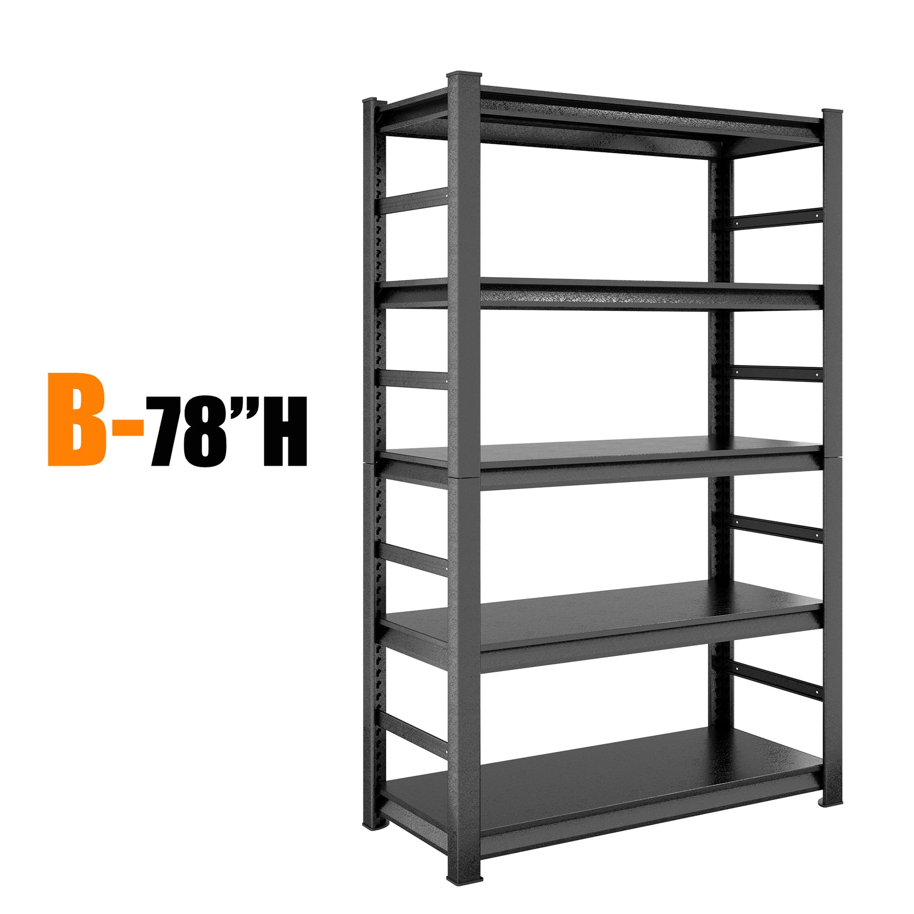 5-Tier Heavy-Duty Adjustable Metal Storage Rack for workshop, garage, storage, or utility use