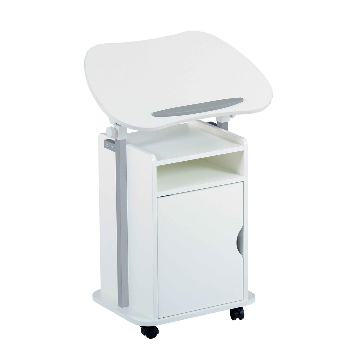 Techni Mobili Sit-to-Stand Laptop Cart with Storage mobile laptop workstation