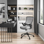 Techni Mobili Mid-Back Mesh Task Office Chair with Height Adjustable Arms for home office seating