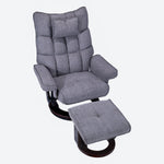 8-Point Massage Recliner with Ottoman, Heated Reclining Chair, Bent Wood Base detail image 9