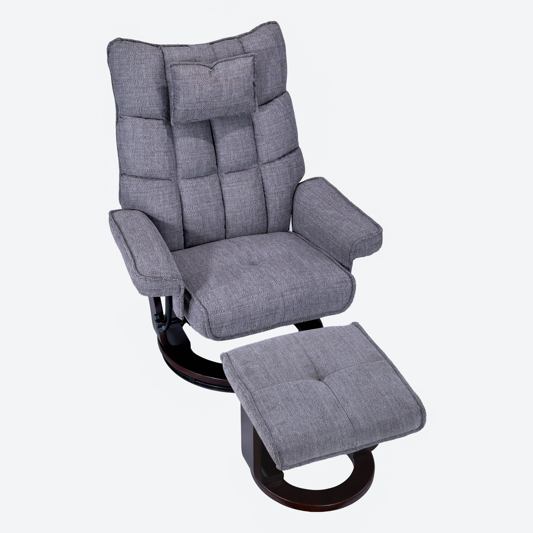 8-Point Massage Recliner with Ottoman, Heated Reclining Chair, Bent Wood Base detail image 9