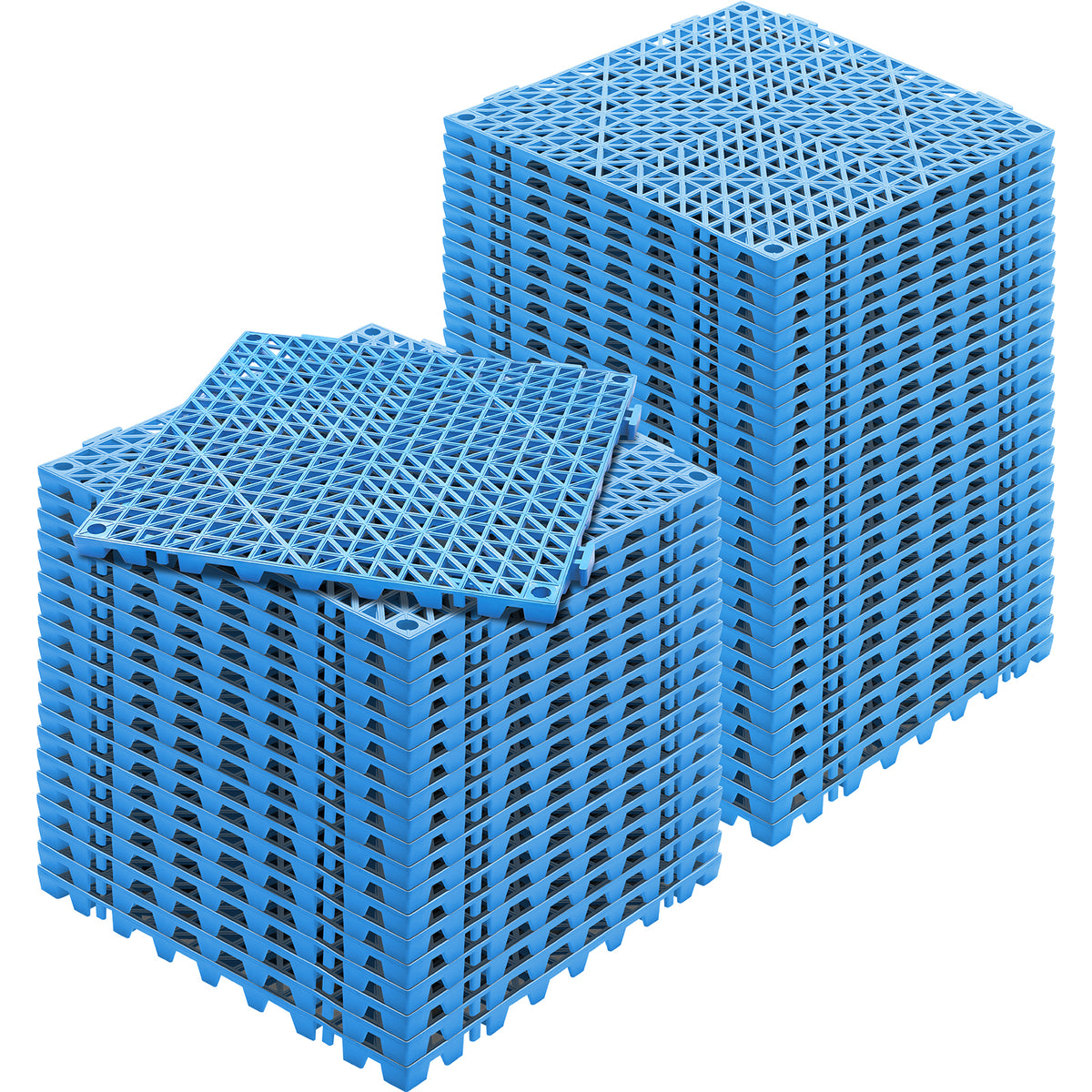 PVC Interlocking Drainage Garage Floor Tiles, 12" x 12" x 0.5" for workshop, garage, storage, or utility use