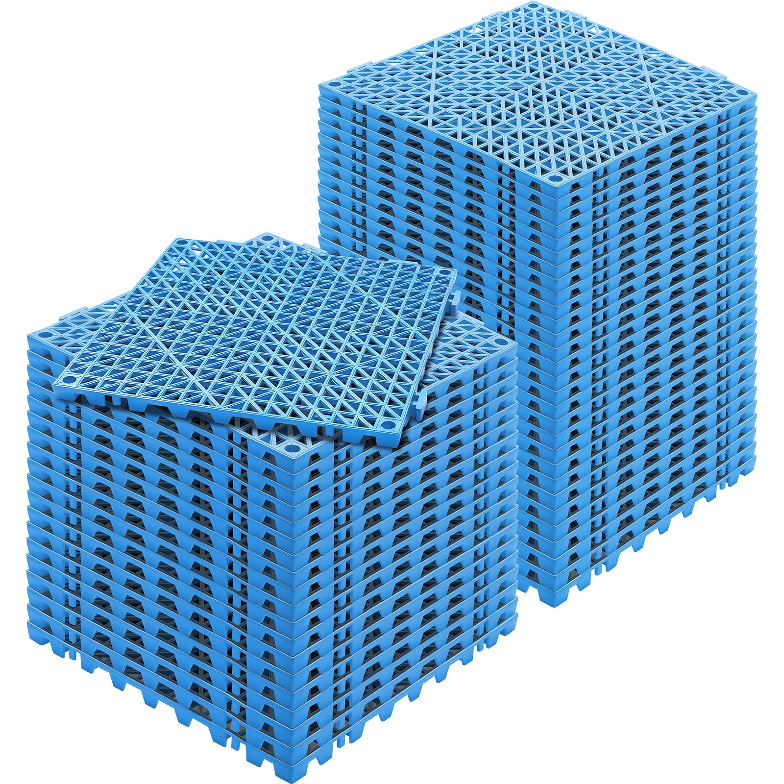 PVC Interlocking Drainage Garage Floor Tiles, 12" x 12" x 0.5" for workshop, garage, storage, or utility use