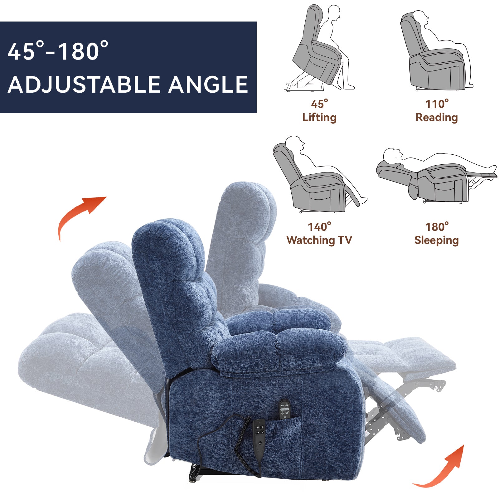 Dual-Motor Lift Recliner with Heat & Massage, 350 lb Capacity detail image 78