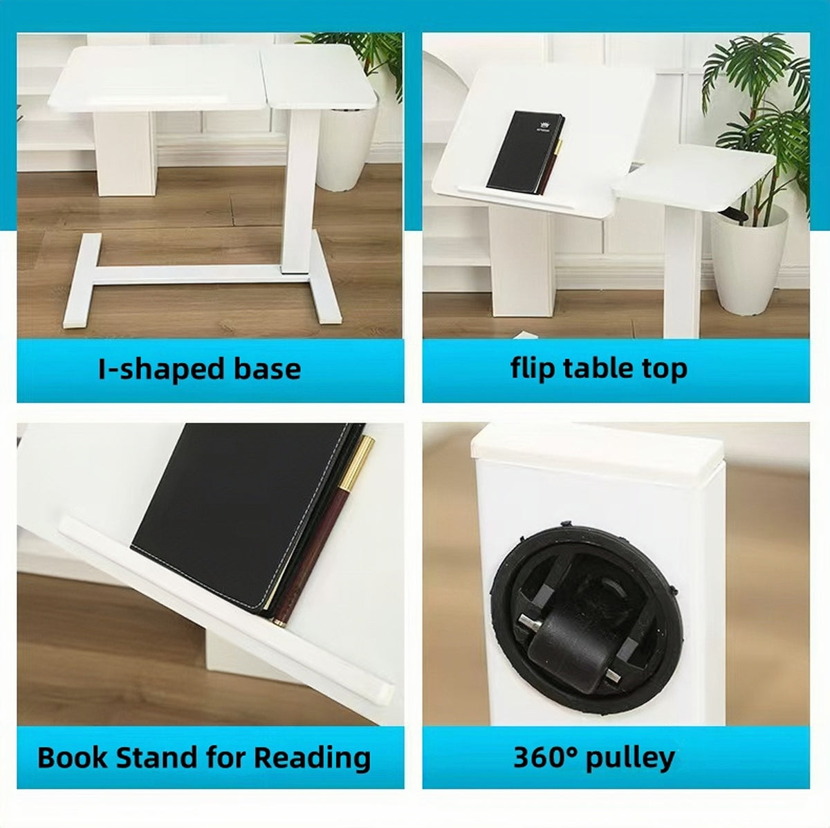 Height Adjustable Rolling Overbed Laptop Desk mobile laptop workstation