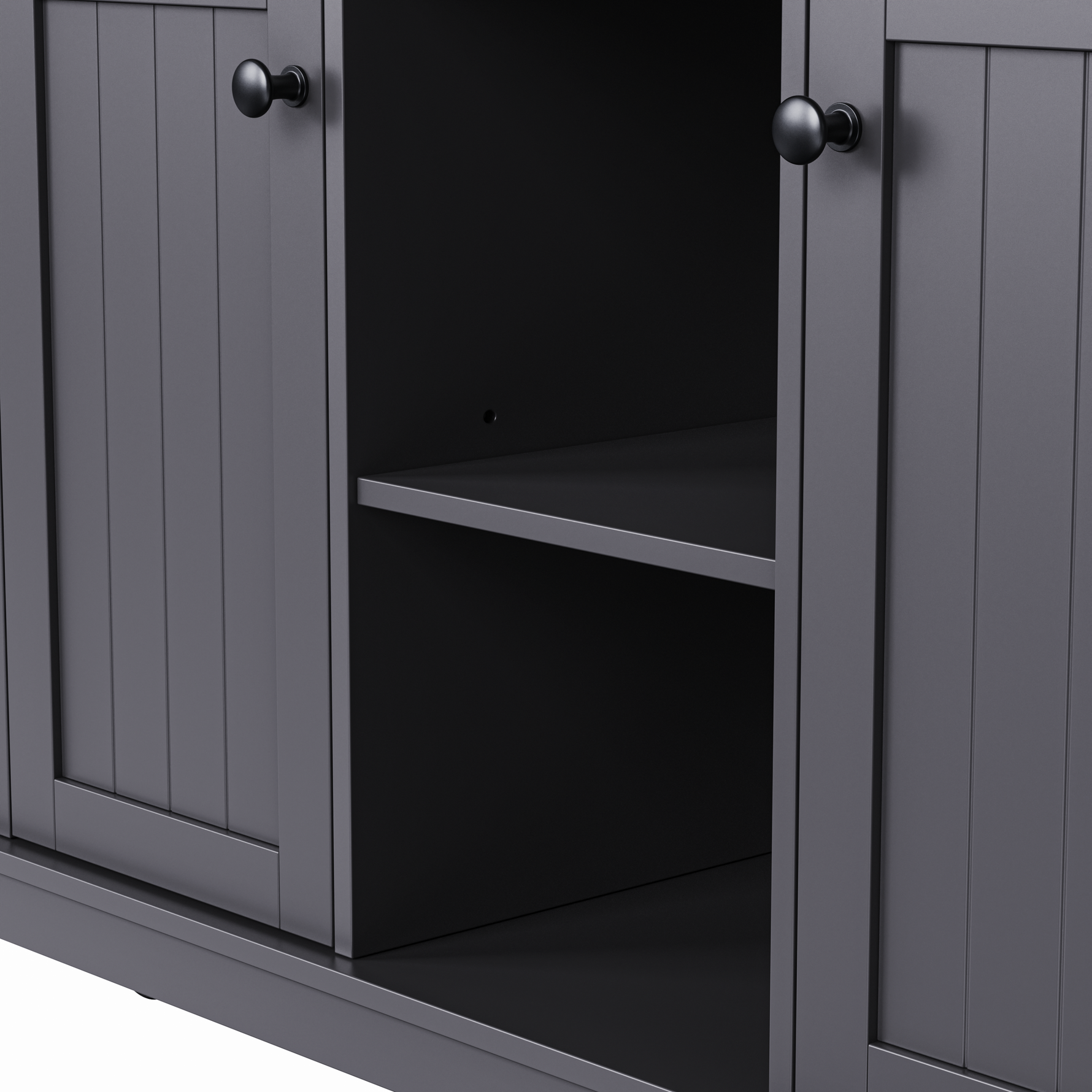53 in. Farmhouse Kitchen Island with Power Outlet & Stools product view 122