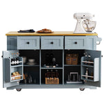 53 in. Farmhouse Kitchen Island with Power Outlet & Stools product view 93