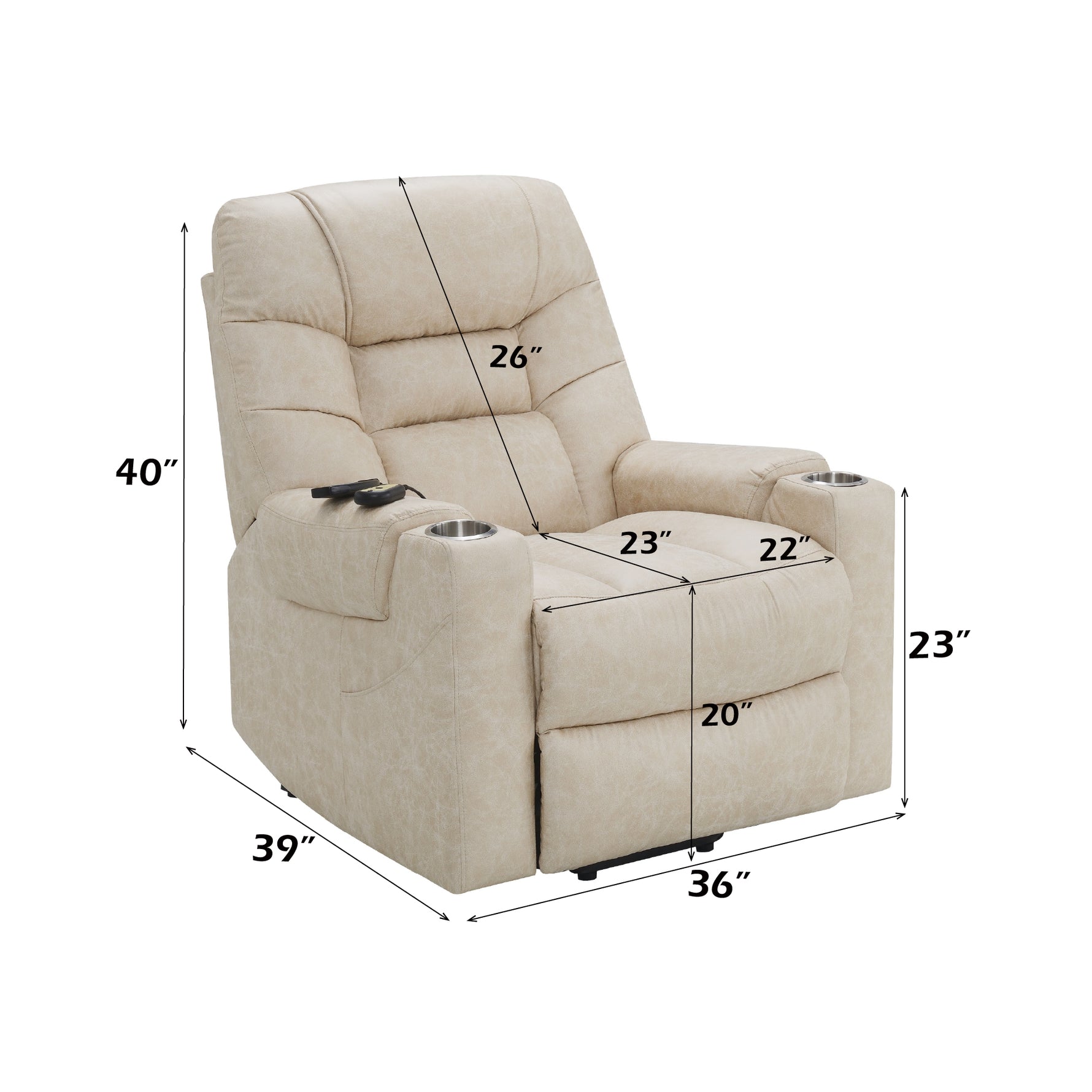 Nairi Power Recliner with Lift and Heating and Massage detail image 6