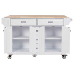 Rubberwood Kitchen Cart with 5 Drawers & Storage Cabinet product view 19