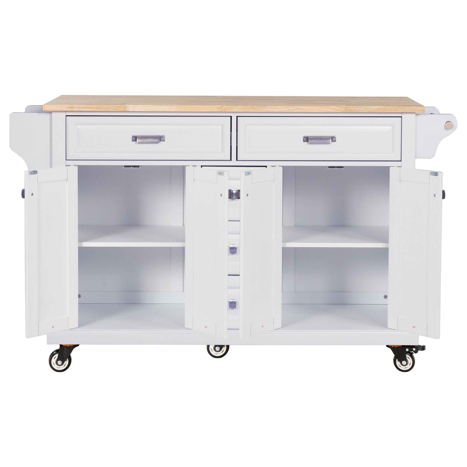 Rubberwood Kitchen Cart with 5 Drawers & Storage Cabinet product view 19