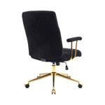 Textured Boucle Gold Office Chair with Padded Arms workspace desk setup