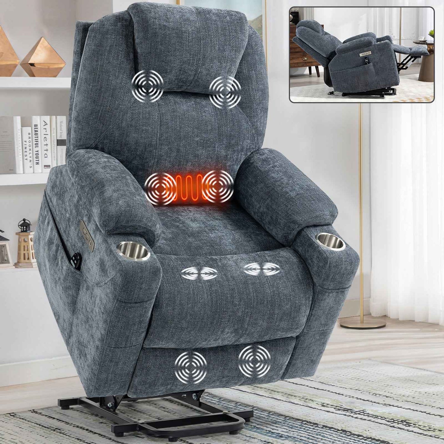 Dual-Motor Leather-Air Power Lift Recliner detail image 55