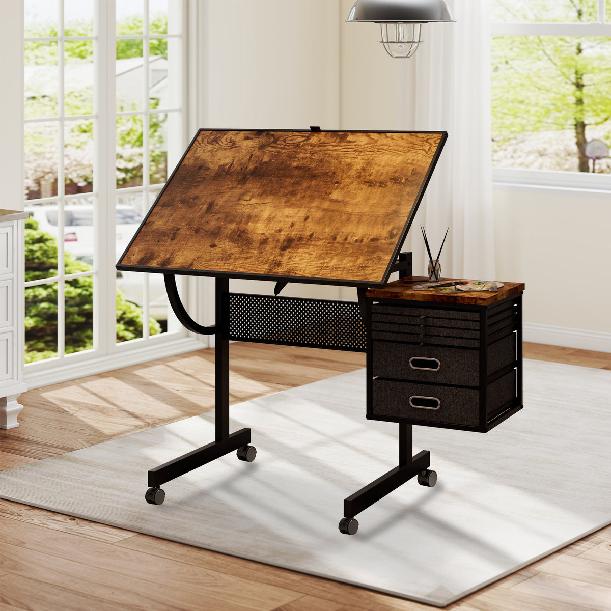 1500-Piece Rolling Jigsaw Puzzle Table with 4 Trays hobby and puzzle table