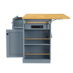53 in. Farmhouse Kitchen Island with Power Outlet & Stools product view 96