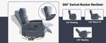 Heat Massage Manual Recliner Chair with Rocker and Swivel in Fabric for Living Room detail image 21