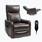 Faux Leather Heat Massage Manual Recliner Chair with Rocker and Swivel for Living Room detail image 31