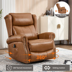 Heat Massage Manual Recliner Chair with Rocker and Swivel for Living Room detail image 85