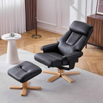 Modern Heated Massage 360° Swivel Recliner Accent Chair with Ottoman, Ergonomic detail image 23
