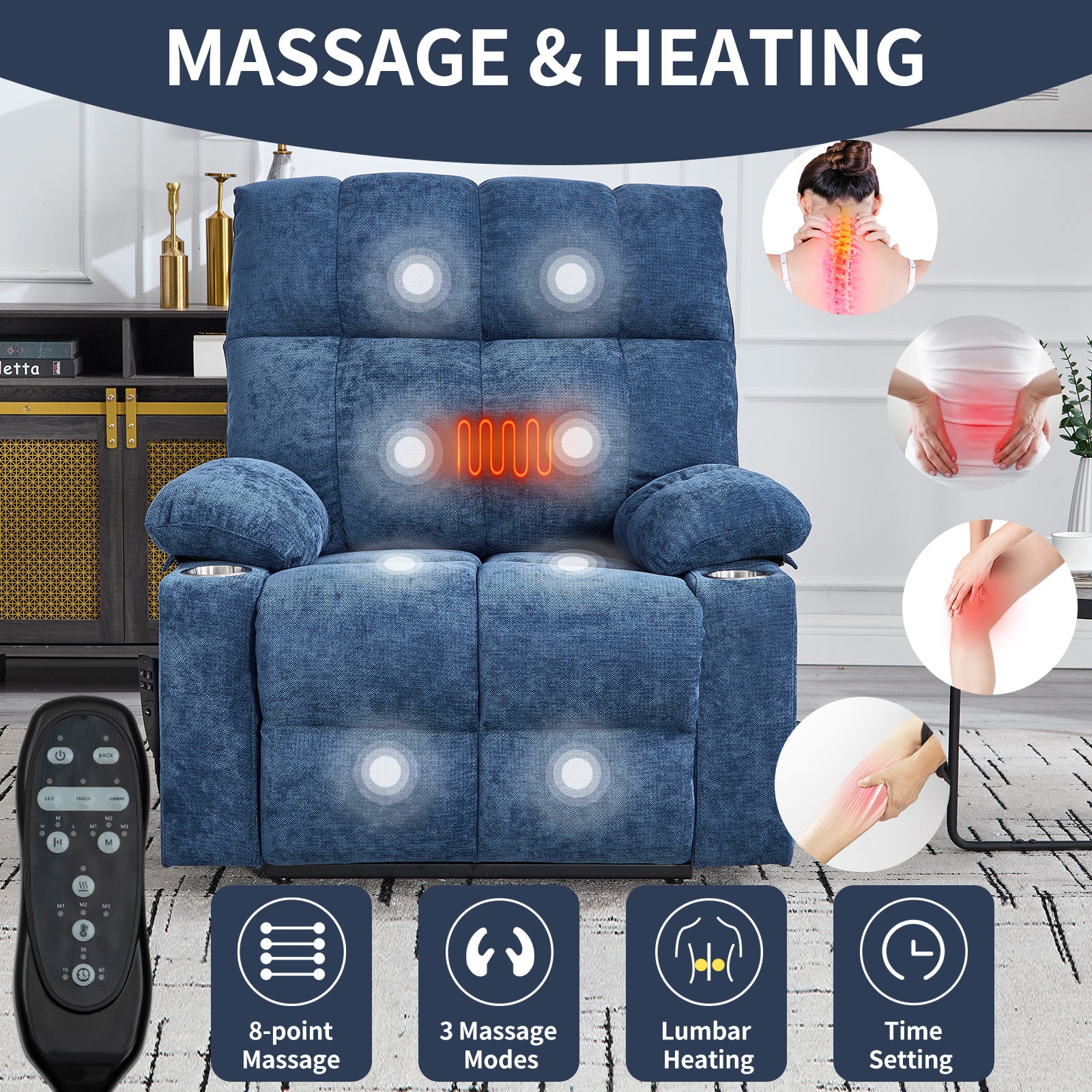 Chenille Dual-Motor Power Lift Recliner, 350 lb Capacity detail image 25